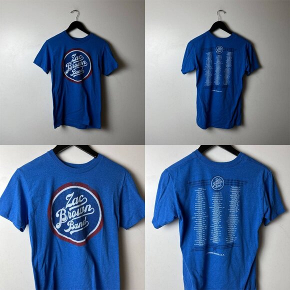 Zac Brown Band T Shirt Adult Blue Small S Graphic Tee Cotton Short Sleeve Solid - Picture 9 of 14